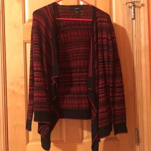 Red and black cardigan